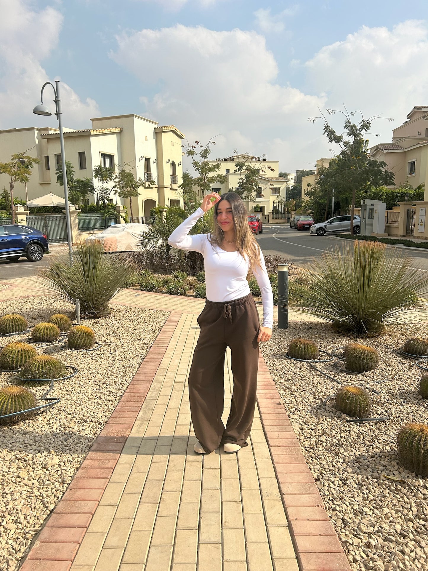 BROWN WIDE LEG SWEATPANTS