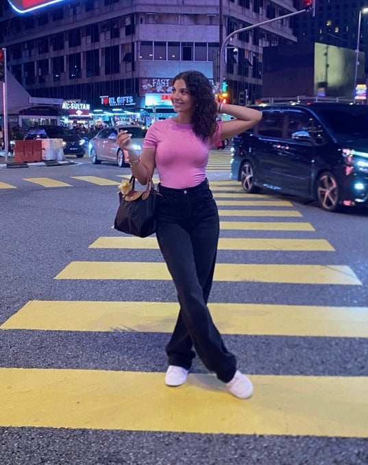 PINK SHORT SLEEVED BASIC TOP