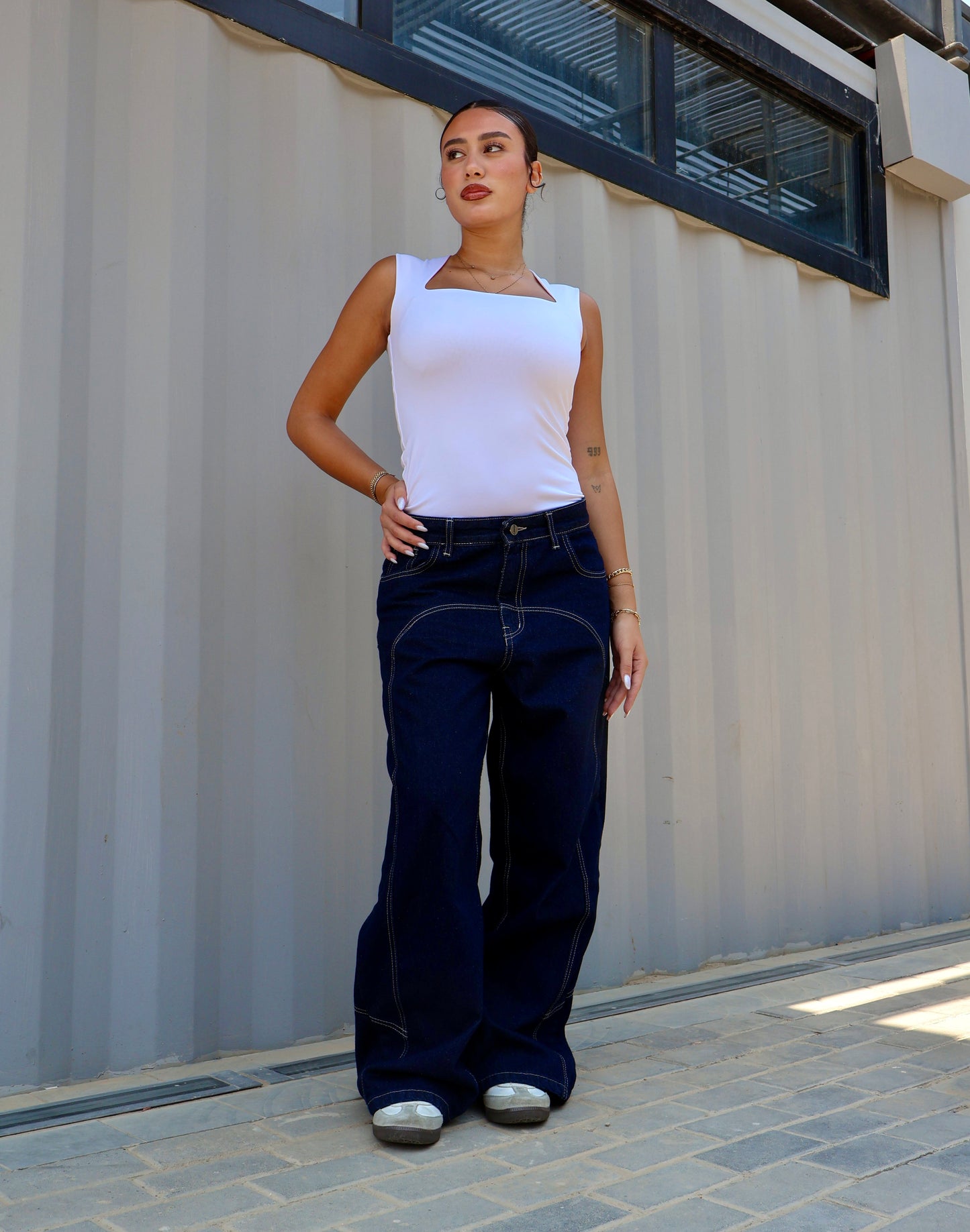 RAW BLUE LOW-WAIST SUPER BAGGY DENIM