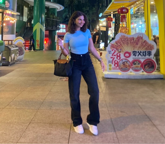 BABY BLUE SHORT SLEEVED BASIC TOP