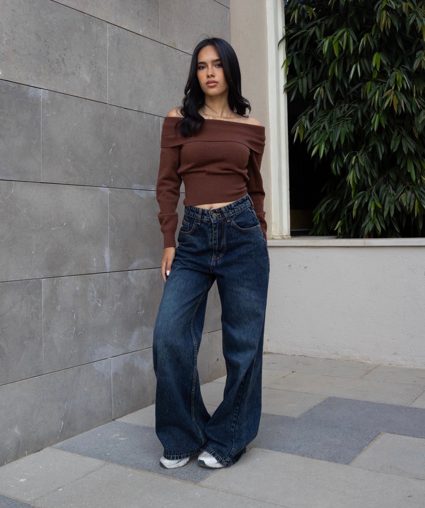BLUE GREEN MID-RISE BAGGY DENIM