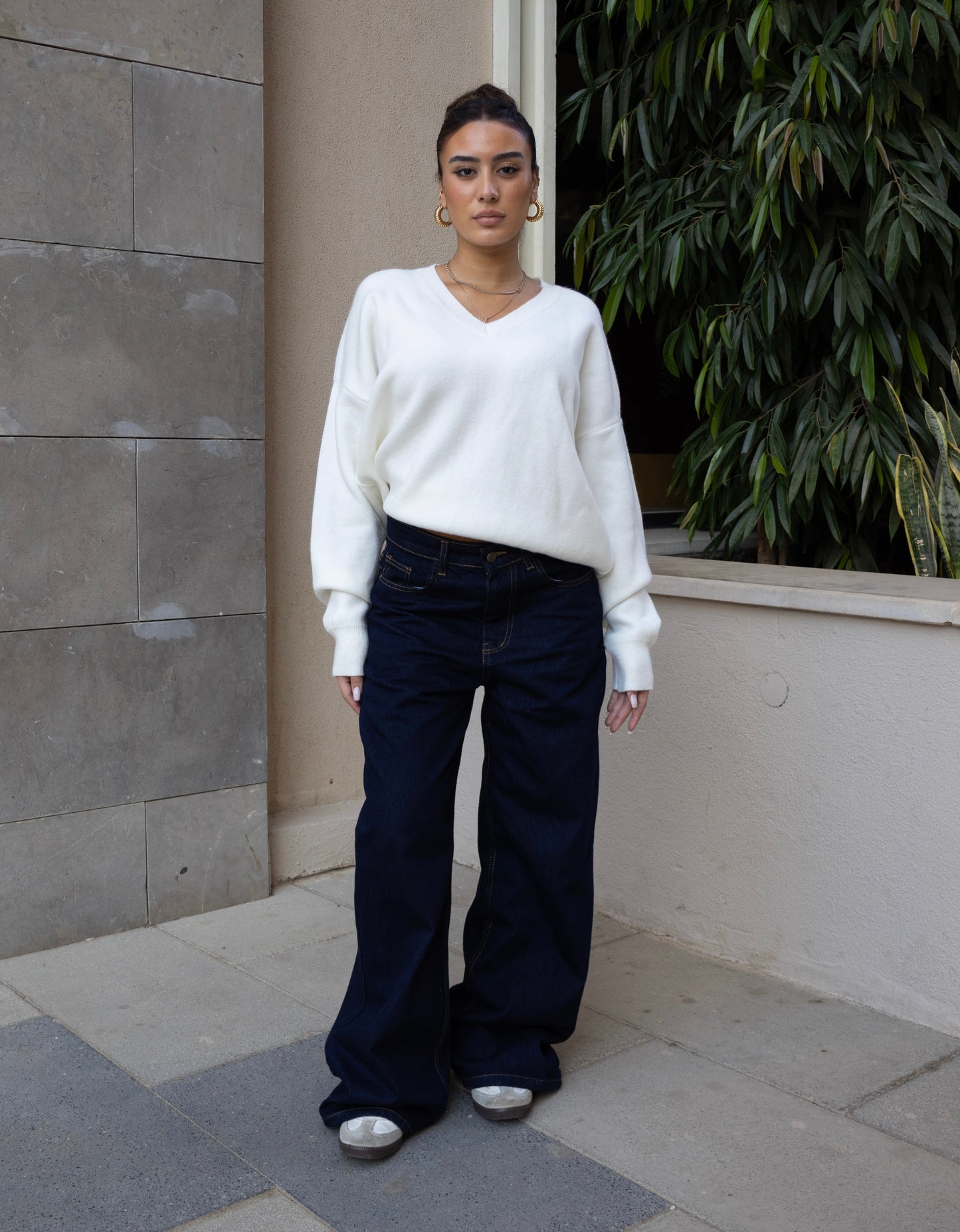 RAW MID-RISE BAGGY DENIM