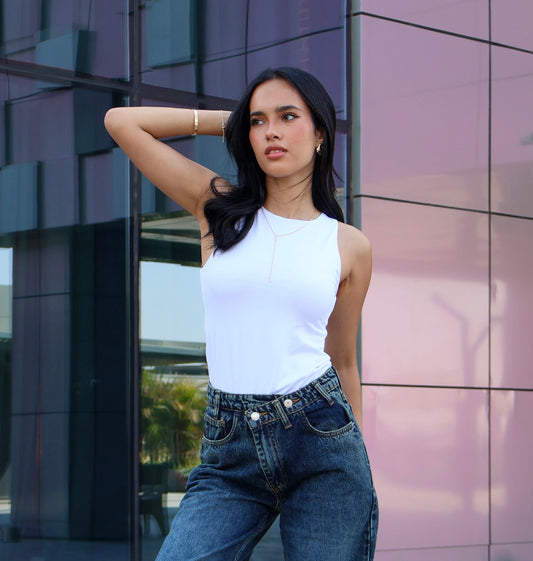 WHITE_ NORMAL CUT BASIC TOP