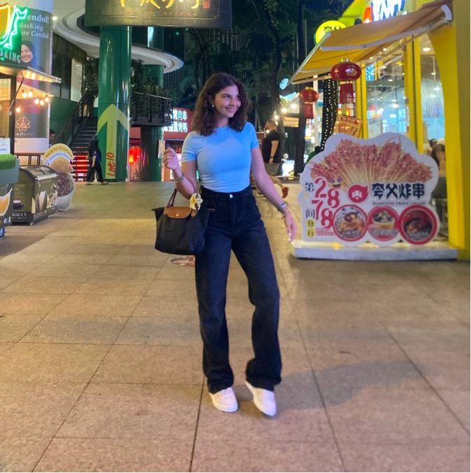 Black High-rise Straight Denim