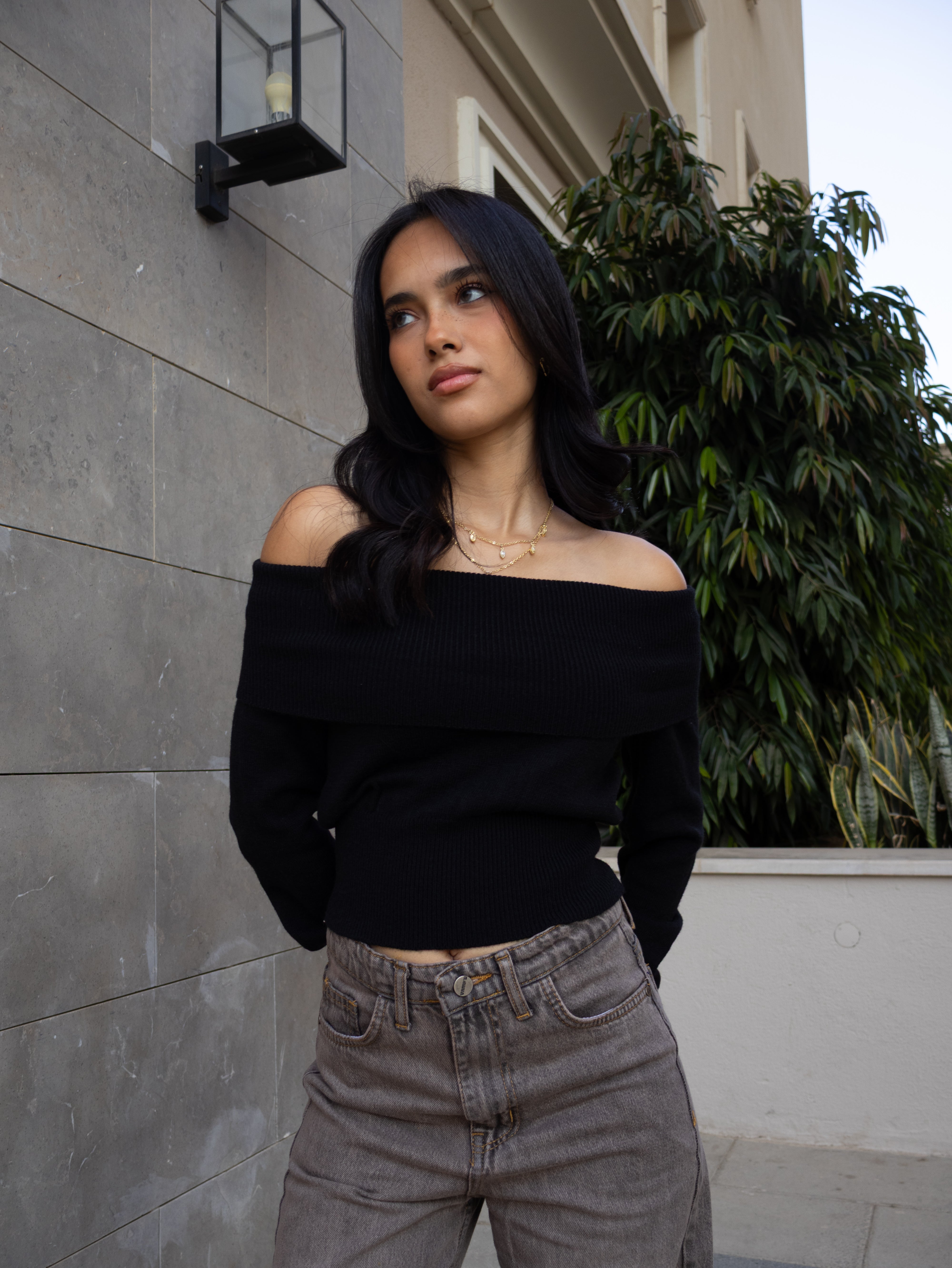 BLACK KNITTED OFF-SHOULDER TOP – Vampd-eg BLACK KNITTED OFF-SHOULDER TOP – Vampd-eg