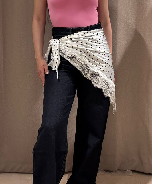 WHITE DOTTED WAIST WRAP