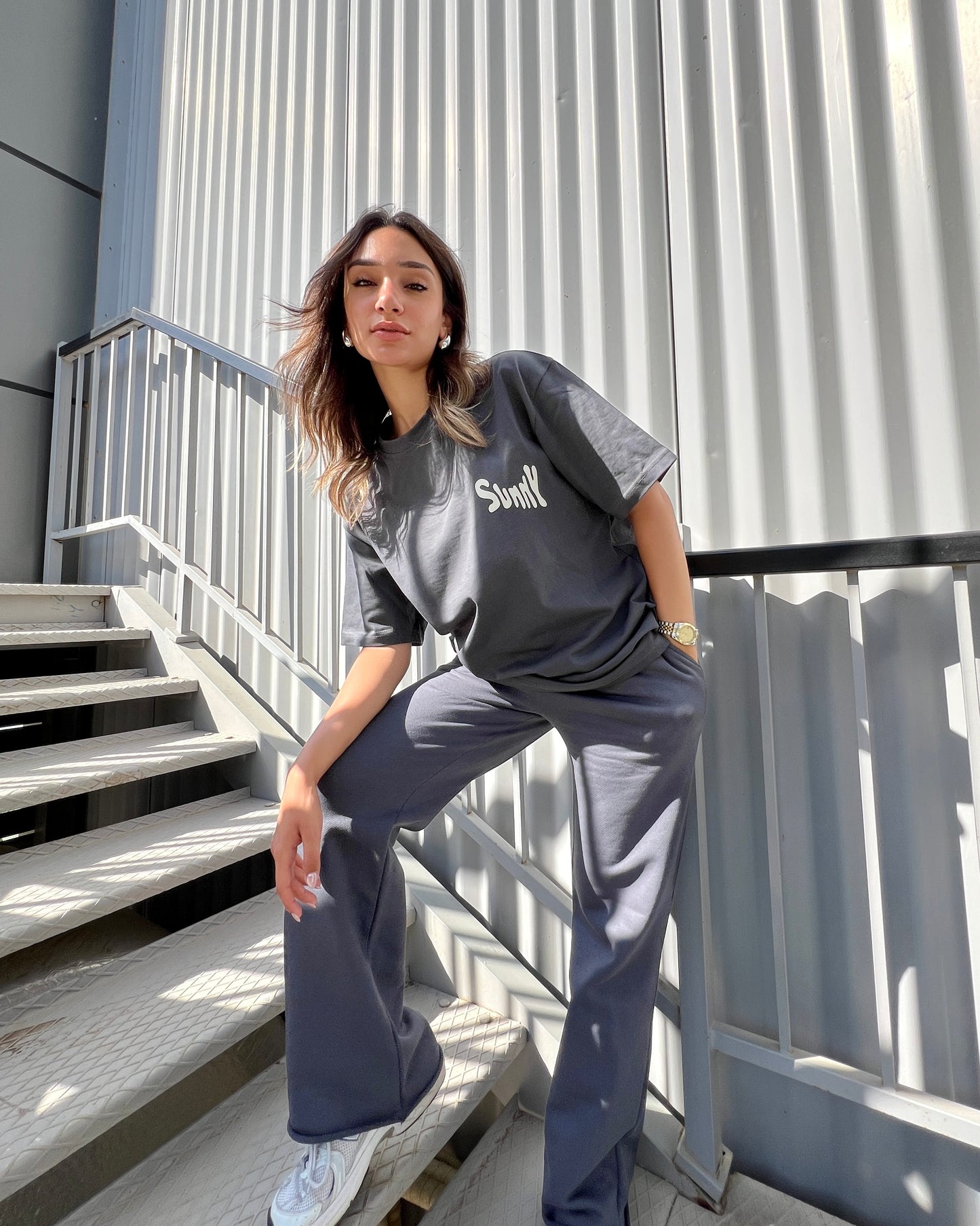 SUNNY GREY OVERSIZED T-SHIRT