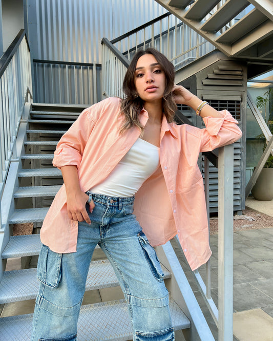 ORANGE OVERSIZED SHIRT